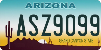 AZ license plate ASZ9099