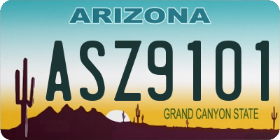 AZ license plate ASZ9101