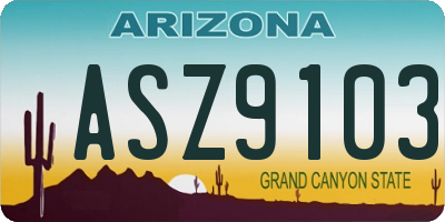 AZ license plate ASZ9103