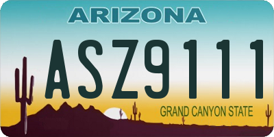 AZ license plate ASZ9111