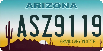 AZ license plate ASZ9119