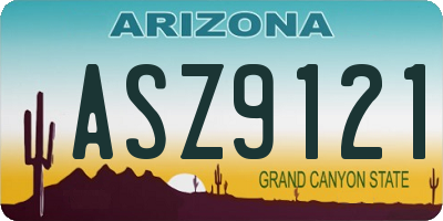 AZ license plate ASZ9121