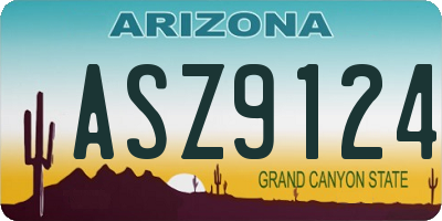 AZ license plate ASZ9124