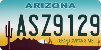 AZ license plate ASZ9129