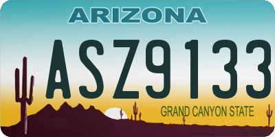 AZ license plate ASZ9133