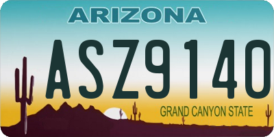AZ license plate ASZ9140