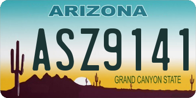 AZ license plate ASZ9141
