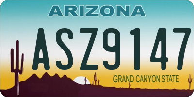 AZ license plate ASZ9147