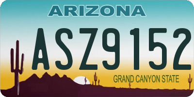 AZ license plate ASZ9152