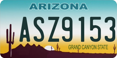 AZ license plate ASZ9153