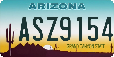 AZ license plate ASZ9154