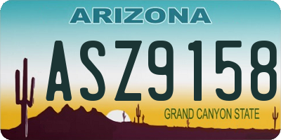 AZ license plate ASZ9158