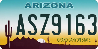AZ license plate ASZ9163