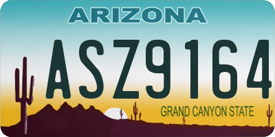 AZ license plate ASZ9164
