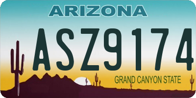 AZ license plate ASZ9174