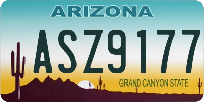 AZ license plate ASZ9177