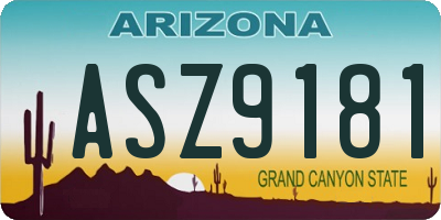 AZ license plate ASZ9181