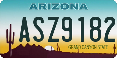 AZ license plate ASZ9182