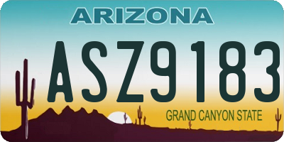 AZ license plate ASZ9183
