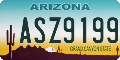 AZ license plate ASZ9199