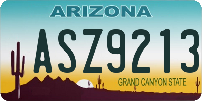 AZ license plate ASZ9213