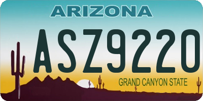 AZ license plate ASZ9220