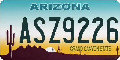 AZ license plate ASZ9226