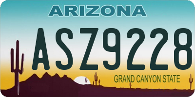 AZ license plate ASZ9228