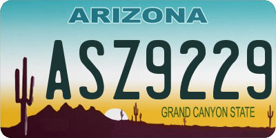 AZ license plate ASZ9229