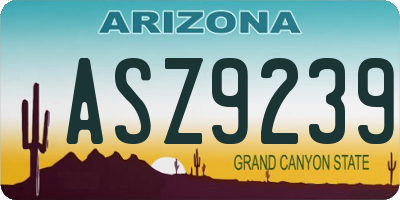 AZ license plate ASZ9239