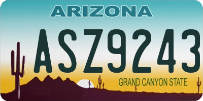 AZ license plate ASZ9243