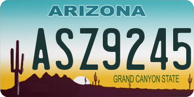 AZ license plate ASZ9245