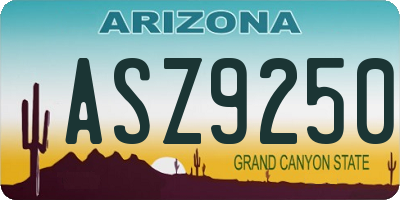 AZ license plate ASZ9250