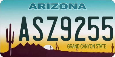 AZ license plate ASZ9255