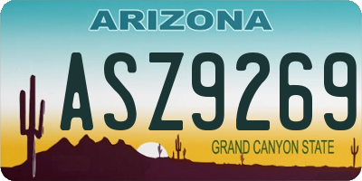 AZ license plate ASZ9269