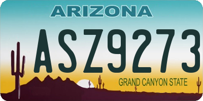 AZ license plate ASZ9273