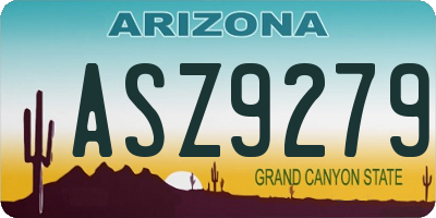 AZ license plate ASZ9279