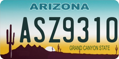 AZ license plate ASZ9310