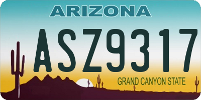 AZ license plate ASZ9317