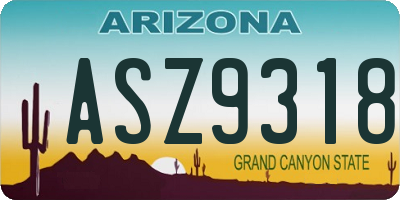 AZ license plate ASZ9318