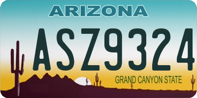 AZ license plate ASZ9324