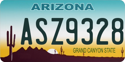 AZ license plate ASZ9328