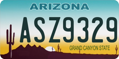 AZ license plate ASZ9329
