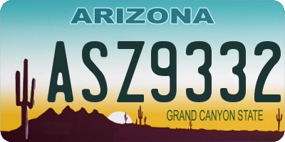AZ license plate ASZ9332