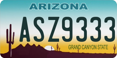 AZ license plate ASZ9333