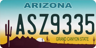 AZ license plate ASZ9335