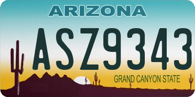 AZ license plate ASZ9343