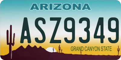 AZ license plate ASZ9349