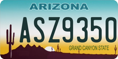 AZ license plate ASZ9350