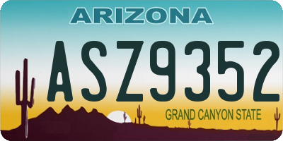 AZ license plate ASZ9352